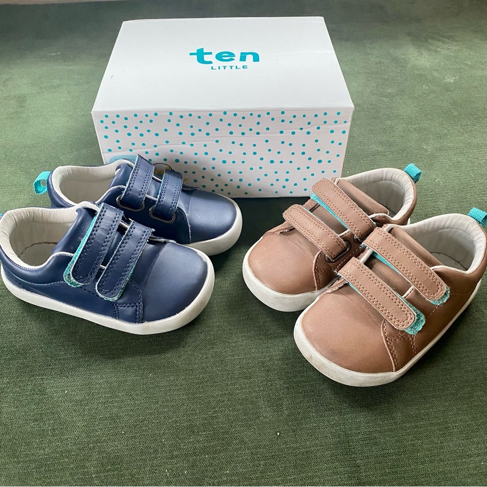 Bundle of 2 - Ten Little Everyday Classic Shoes - Navy, Brown - Toddler 7